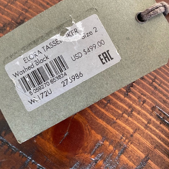 RARE Allsaints ELORA TASSEL genuine leather biker matte black jacket size 2 BNWT - Picture 11 of 15